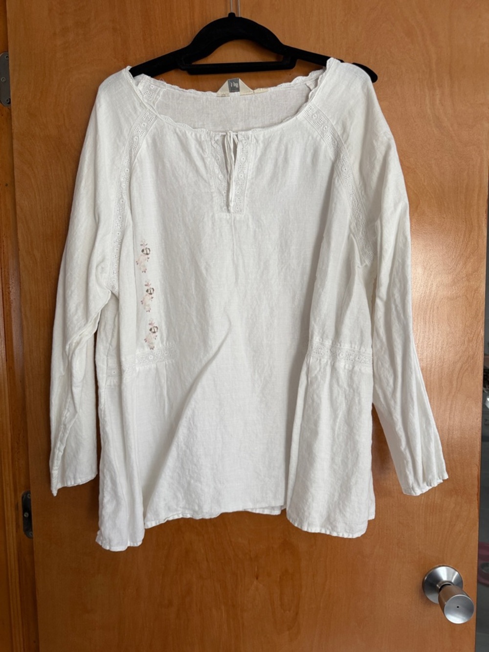 J. Jill White Embroidered Peasant Tunic